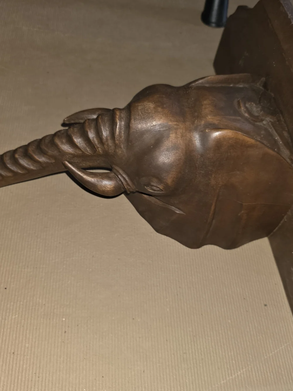 Decorative Elephant Wall Shelf in Antique Brown